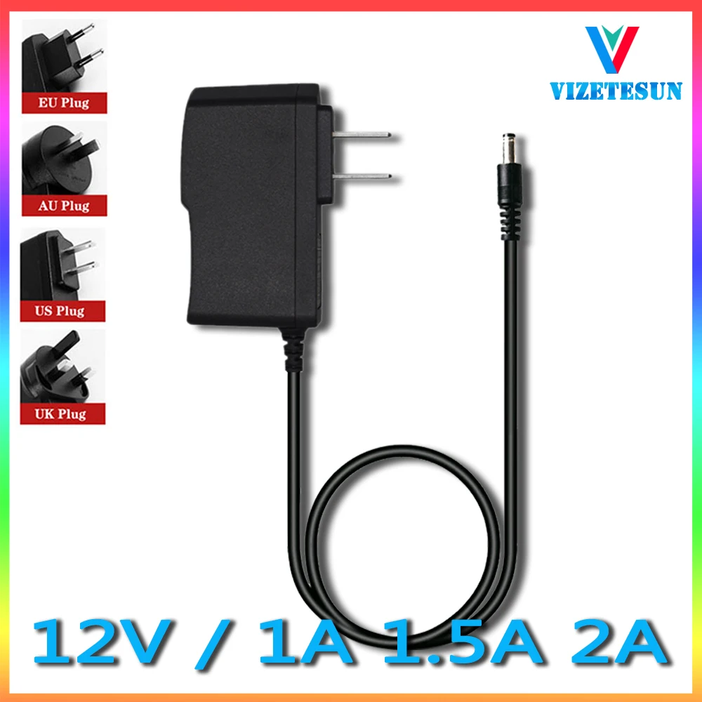

12V 1A 1.5A 2A Lead Acid Dry Battery Charger Suitable For Power Tools Motor Power Supply DC 5.5*2.1MM Stabilized Charger