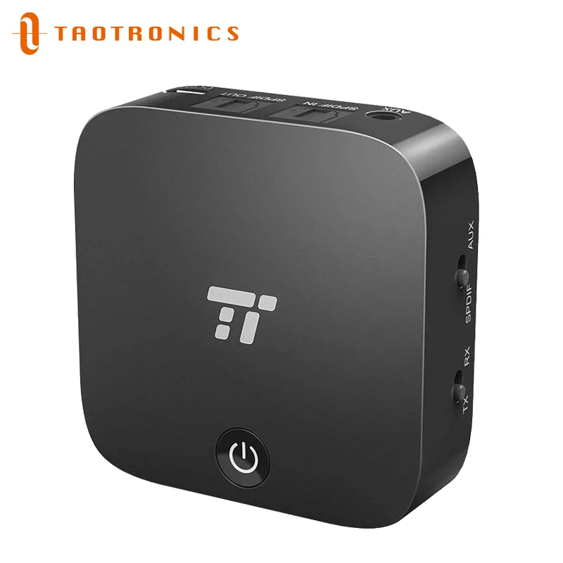 TaoTronics Bluetooth Adapter 5.0 Wireless Audio Transmitter/Receiver aptX Low Latency 3.5mm AUX Dual Link Transmitter &amp Receiver |