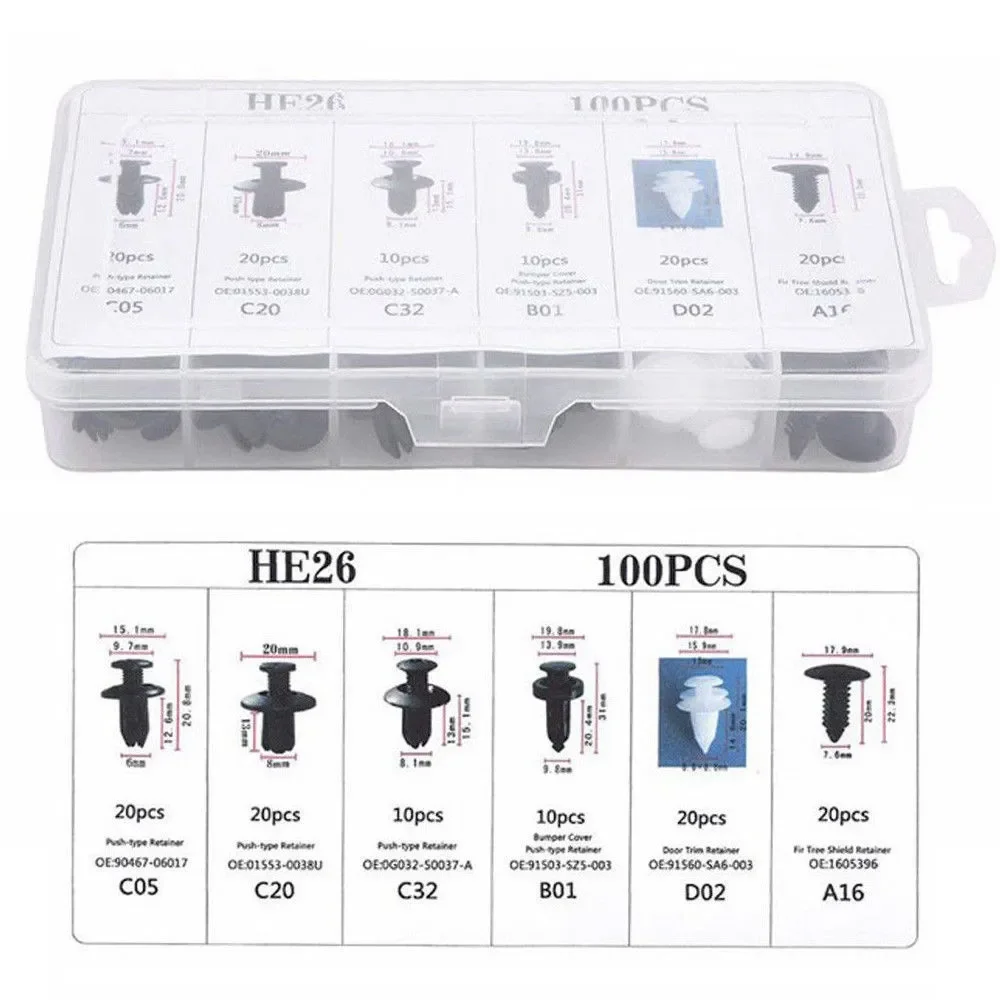 

Mixed Auto Fastener Clip Car Body Push Retainer Pin Bumper Door Trim Panel Retainer Fastener Kit Car Accessories
