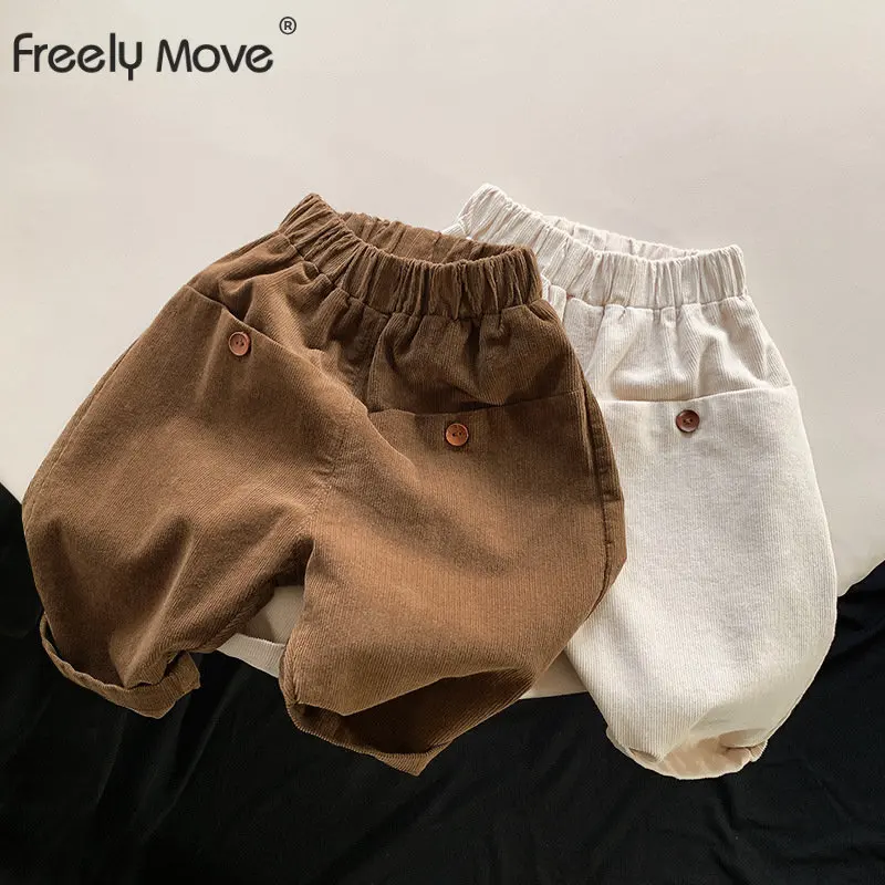 

Freely Move Korea Style Children Casual Pants Kids Baby Boys Trousers Toddler Pant Solid Casual Sport Pants Oversize Pants