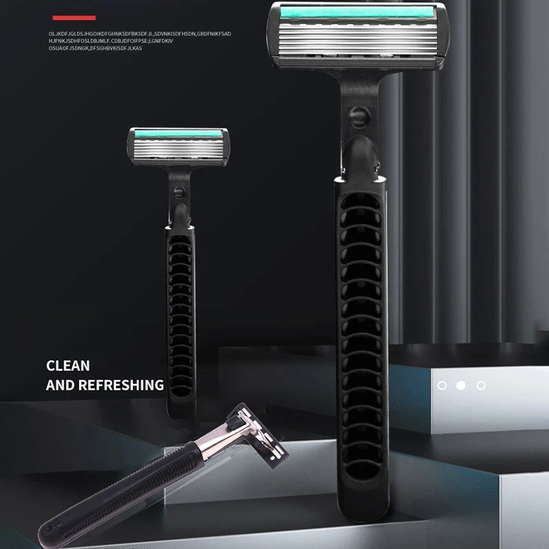 

1 Set Manual Stainless Steel Shaver Razor Blade With 6 Layers Razor Blade 1 Blade Holder Men's Shaving Tools