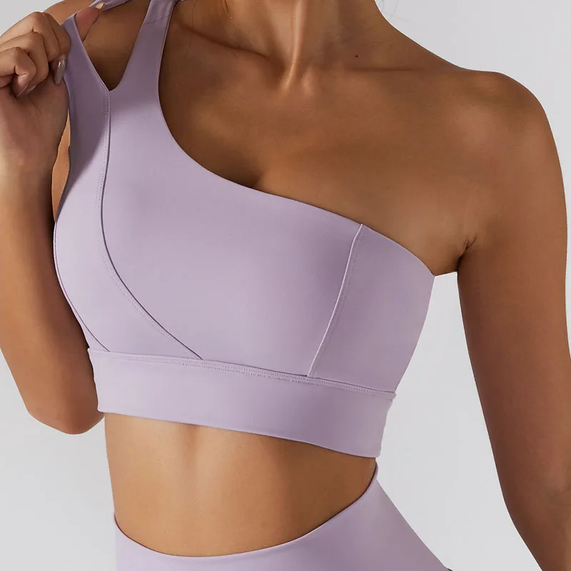 New Sports Bra One-shoulder Fitness Bra Women's Sports Shoulder Yoga Fitness Sports Underwear for Women