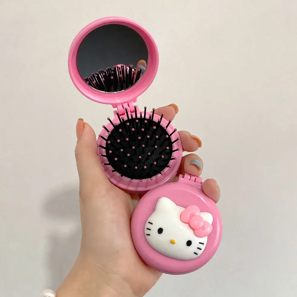 

Sanrio Hellokitty Portable Makeup Mirror Accessories My Melody Kuromi Anime Cartoon Folding Airbag Comb Mirror Carry Around Gift