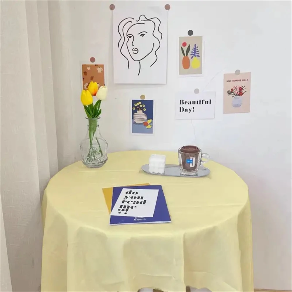 

Small fresh tablecloth Solid color coffee table tablecloth girl heart photo background cloth dormitory desk makeup table mat