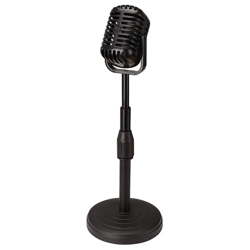 

Vintage Desktop Microphone Prop Model With Adjustable Stand, Classic Retro Microphone Prop For Party Decorations Toy