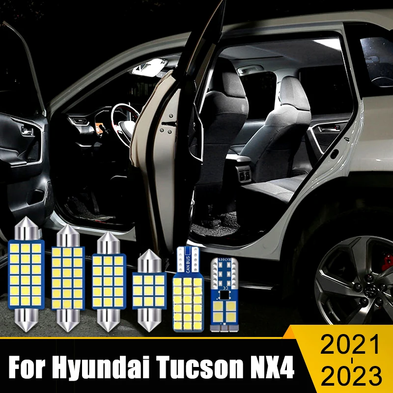 

12PCS LED Car Dome Reading Lights Vanity Mirror Glove Box Bulbs Trunk License Plate Lamps For Hyundai Tucson NX4 2021 2022 2023