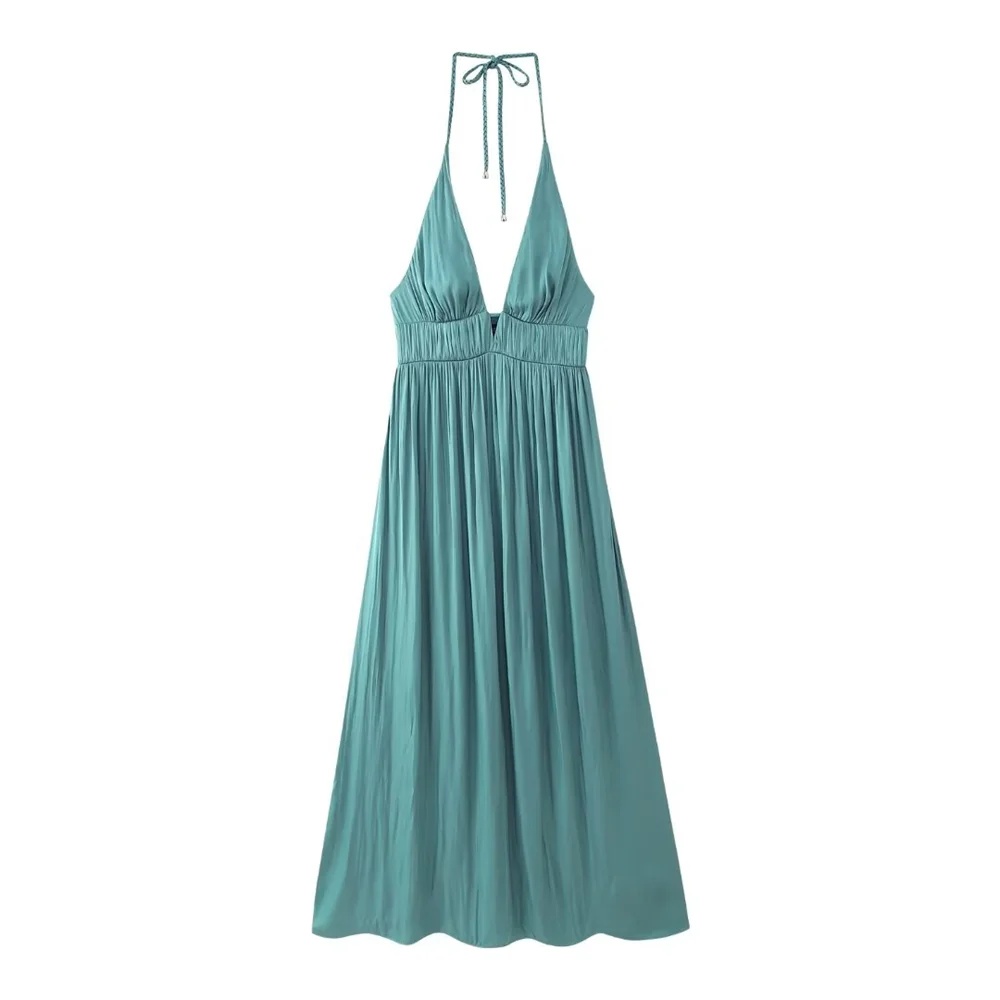 Juqinran женское модное однотонное клетчатое платье с енотом и v-образным вырезом