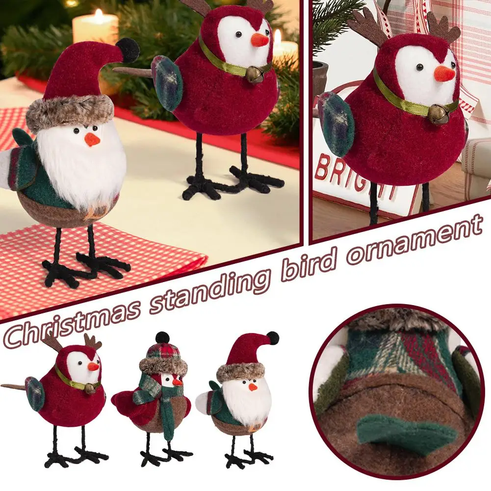 2024 рождественские милые птицы креативные Санта-Клаус птица стоячие настольные