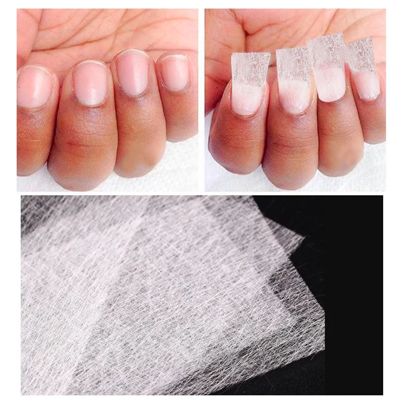 

10/20pcs UV Gel French Acrylic Tips Manicure Building Extension Glass Fiber Paper Nail Silk Fiberglass Non-woven Silks Form Wrap