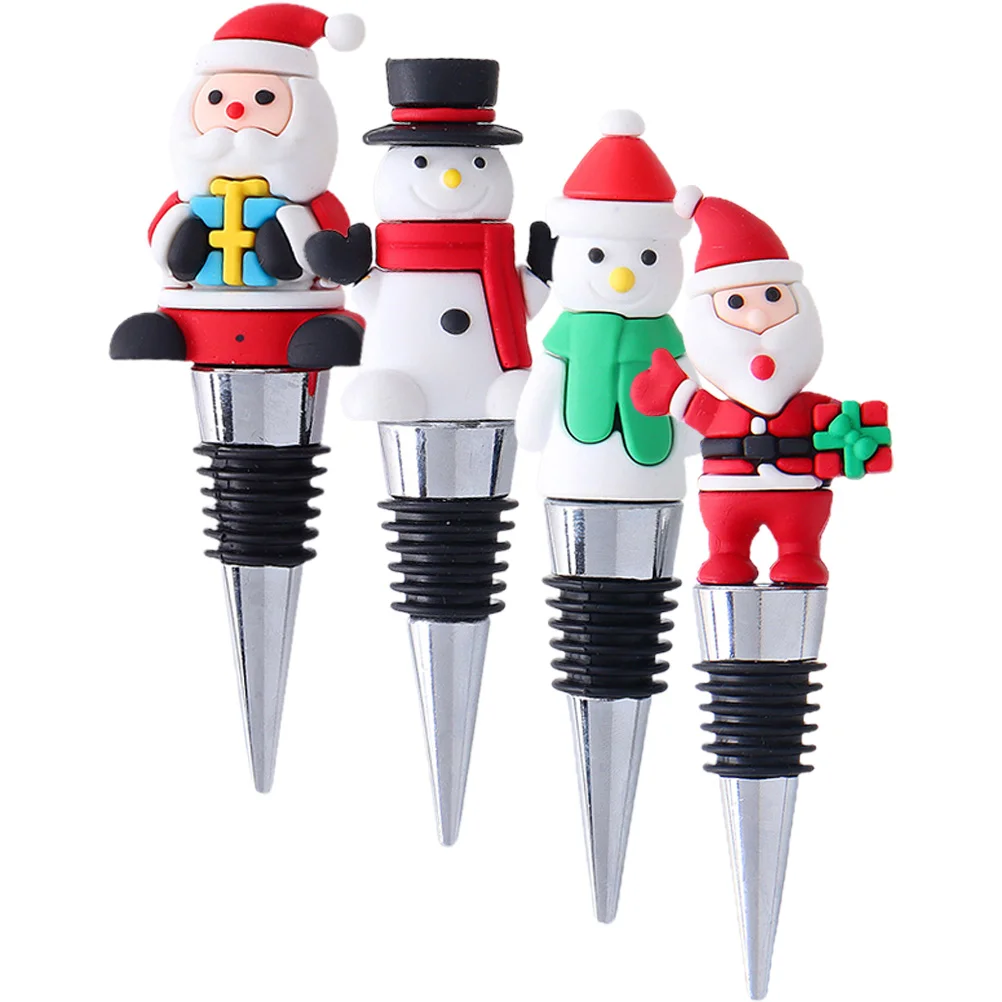 

Stopper Bottle Christmas Plug Partychampagne Stoppersbeverage Preserver Claus Santa Snowman Cork Cap Bottles Vacuum Accessories