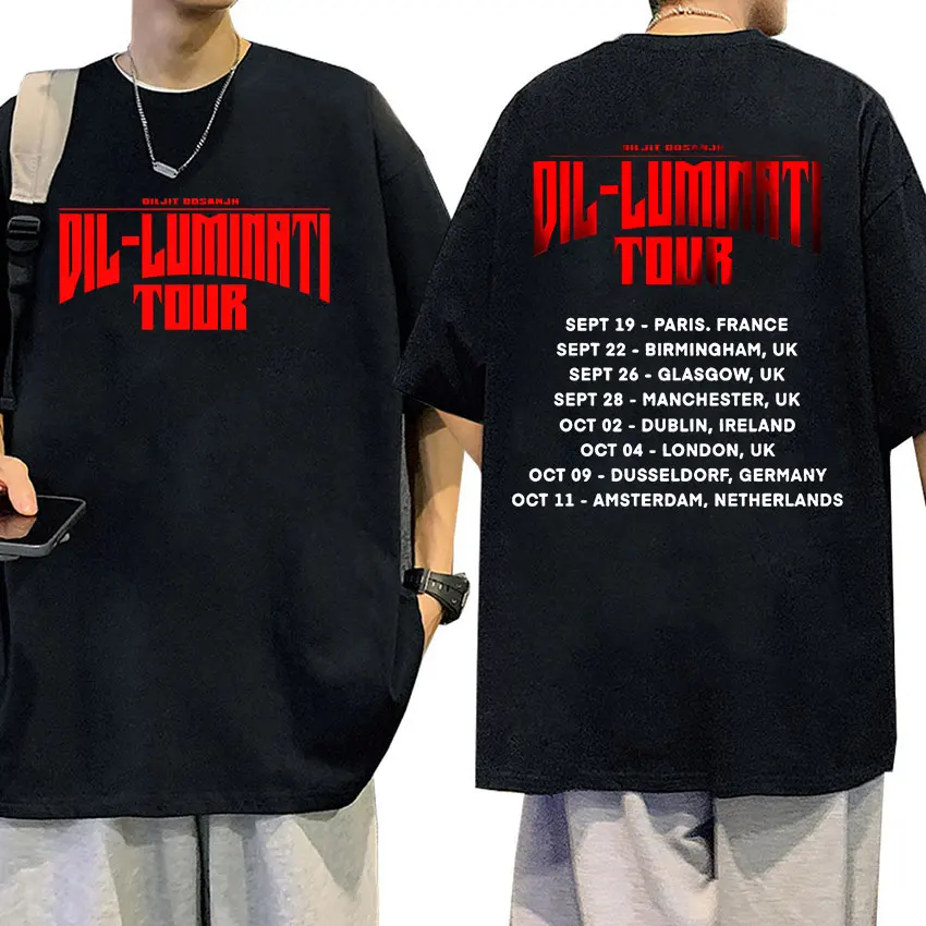 Футболка Diljit Dosanjh Dil-Luminati Tour 2024 с принтом для мужчин и женщин винтажная Модная