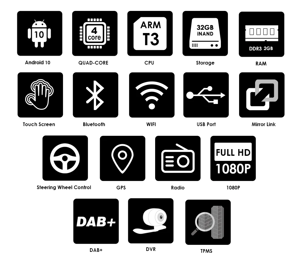 $84.00 Double 2 Android 10 Quad Core Din Car Multimedia Player GPS Navigation Auto Radio Universal Car NO DVD player 2G 32G wifi 4G