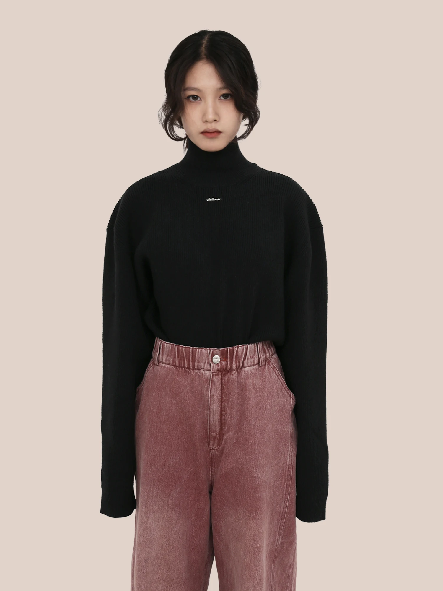 Осень-зима 2023 парный утолщенный свитер с воротником средней длины для мужчин и