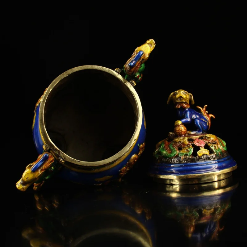 Антикварная медная курильница Cloisonne