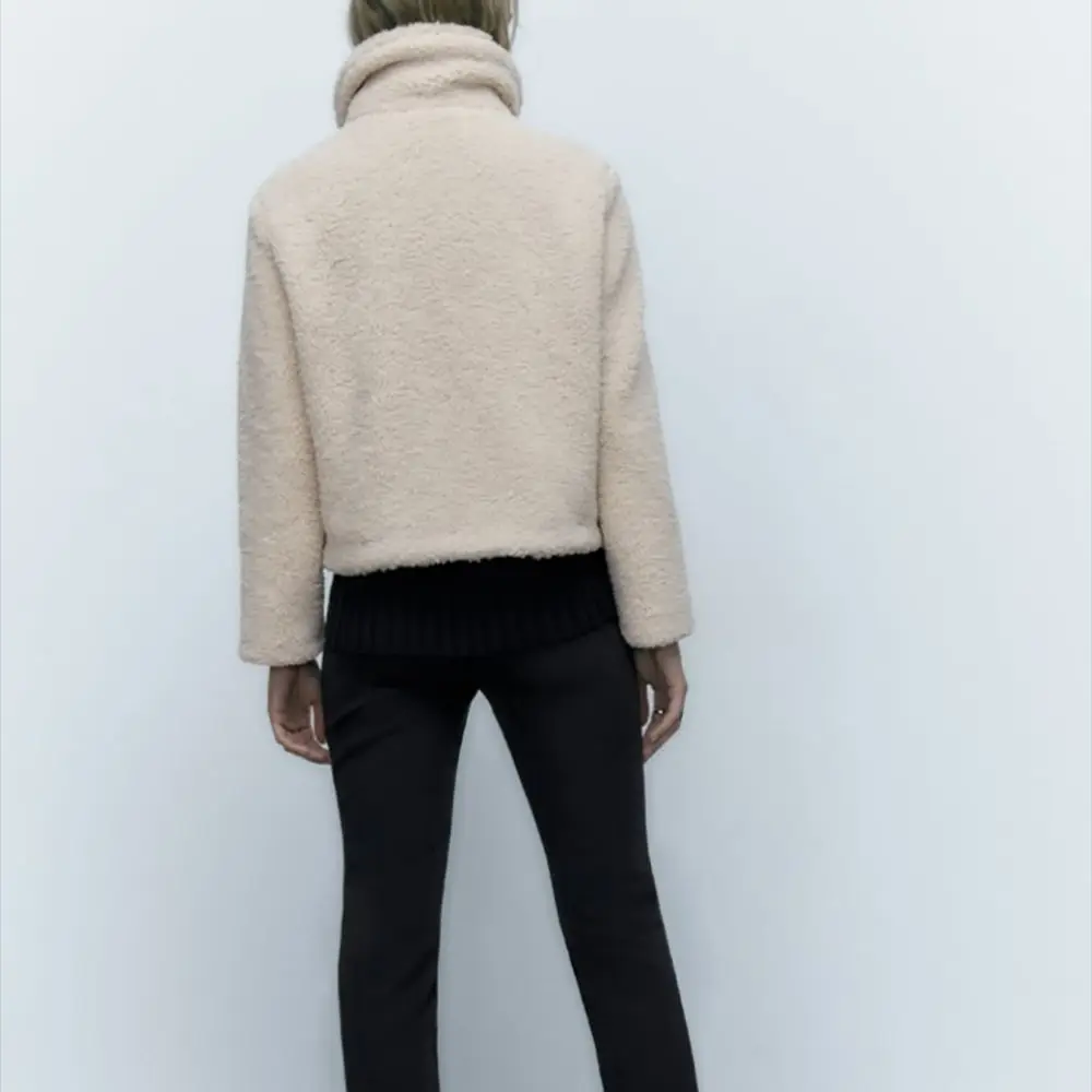 Autumn Winter 2022 Women's Beige Lapel Chic Button Long Sleeve Faux Fur Coat Warm Fashion High Street Style