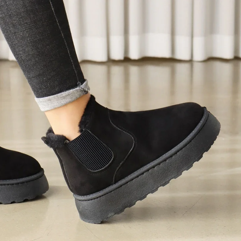 Зимняя женская повседневная обувь. Женская вулканизированная Теплая мягкая