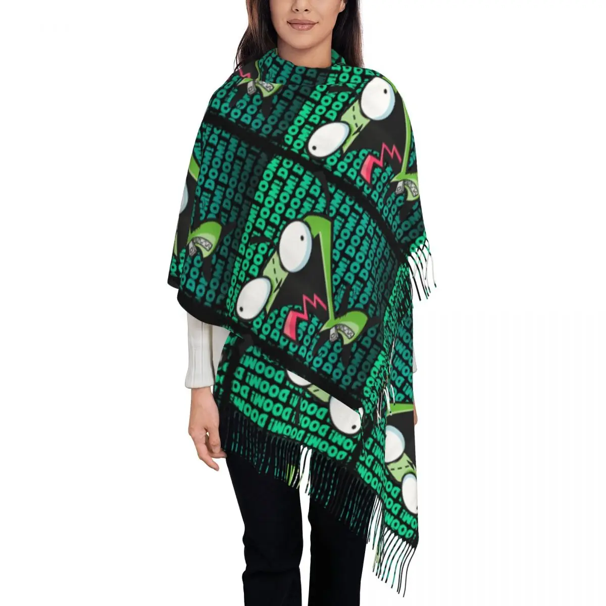 Шаль из пашмины с кисточкой для повседневной носки