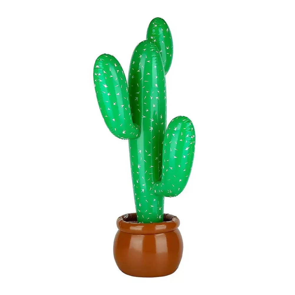 

NEW2023 2PCS 95cm Inflatable Cactus Ballon Inflatable Tropical Plants Pot Wedding Decor For Wild West Mexican Hawaiian Theme Par