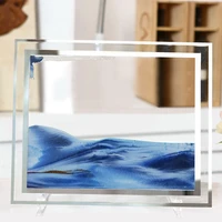 quicksand painting 5 inch square glass 3d deep sea sandscape moving sand art picture in motion display flowing sand frame