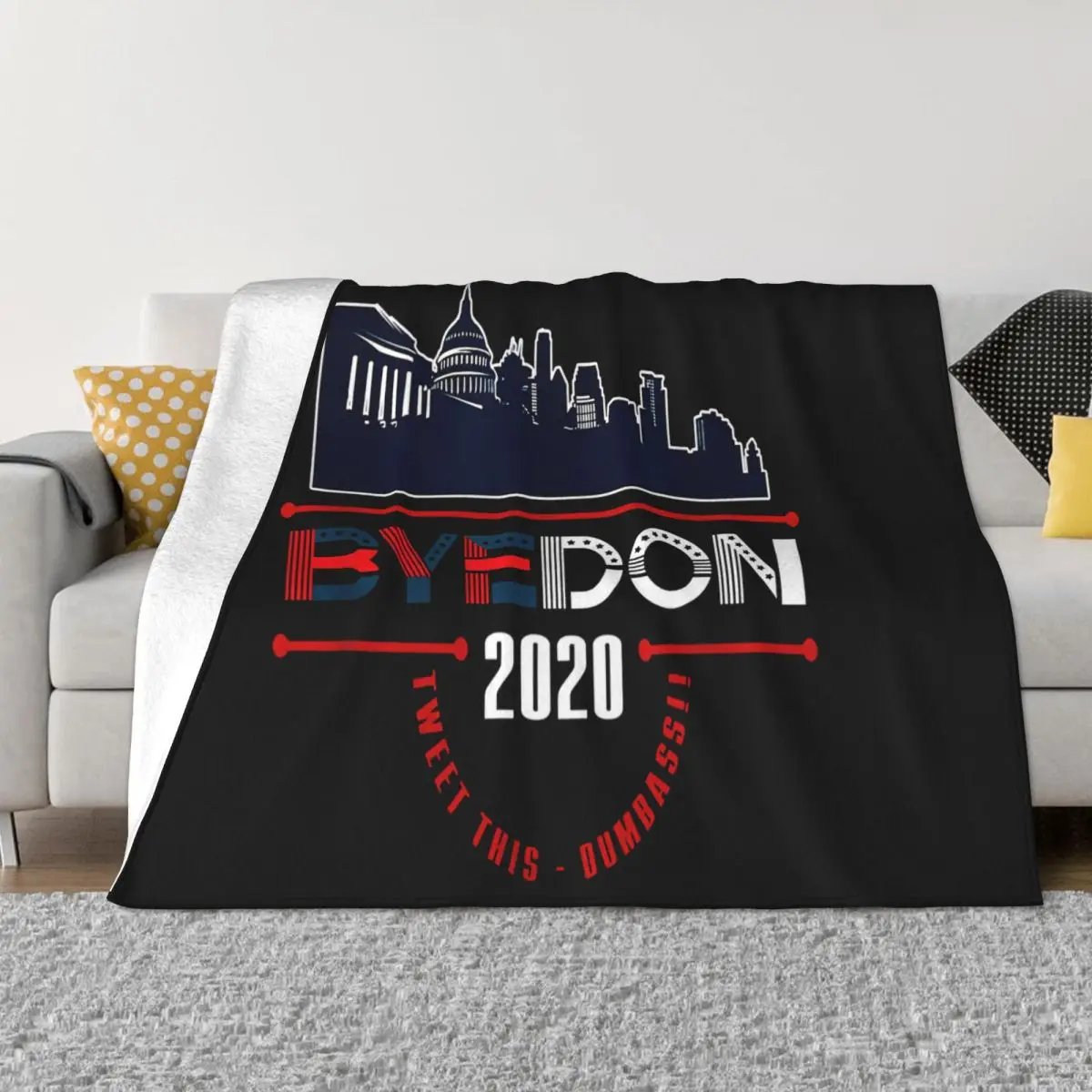 Мужское простое одеяло с принтом Funny Byedon 2020 Against Trump Vote Joe Biden For President