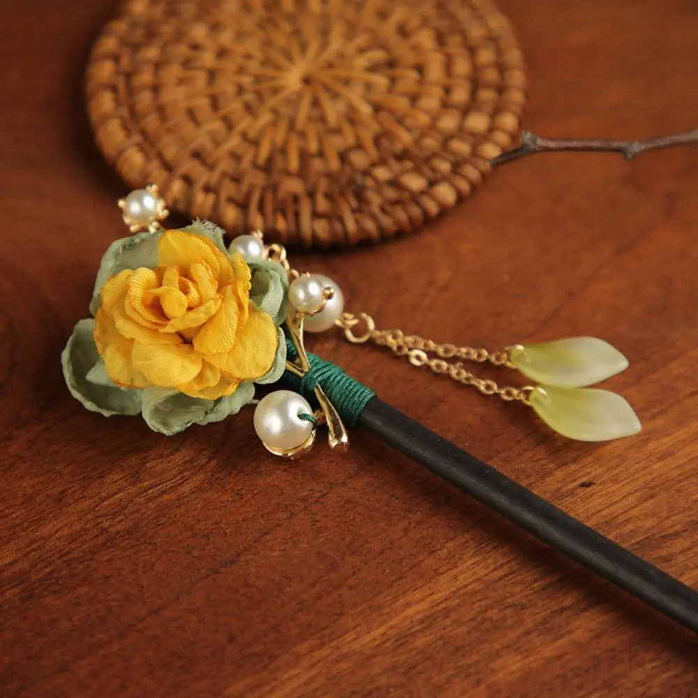 

Изысканный цветок Кисточки узор вилка для волос Hanfu Ципао диск волос головной убор китайские винтажные дамские жемчужные аксессуары для во...