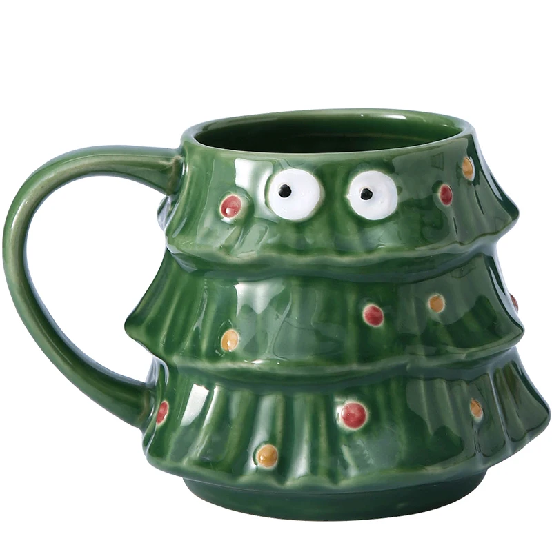 

Ceramic Christmas tree personality couple activity ceremony Mark Cup cute creative simple personality coffee cup and water cup