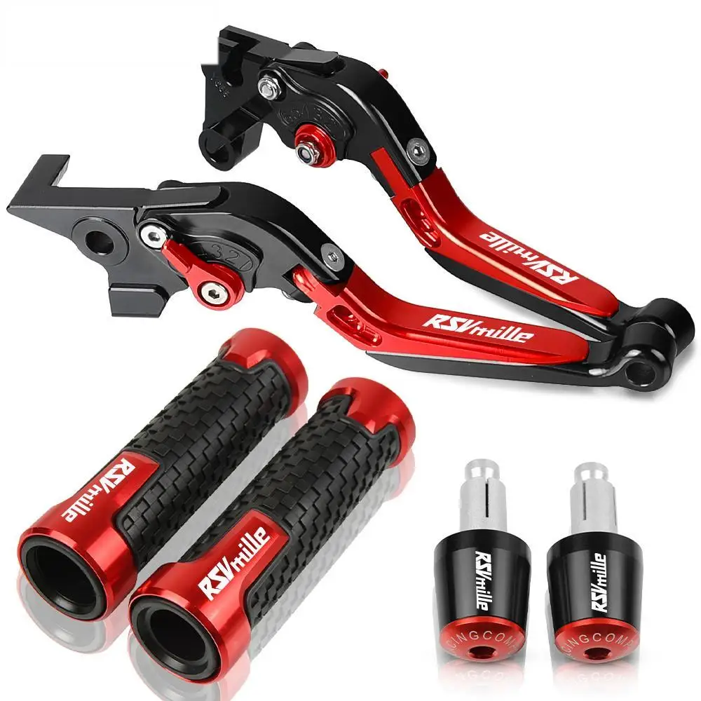 

Motorcycle Adjustable Brake Clutch Levers Handlebar Hand Grips ends For Aprilia RSV Mille / R 2004 2005 2006 2007 2008 Aluminum