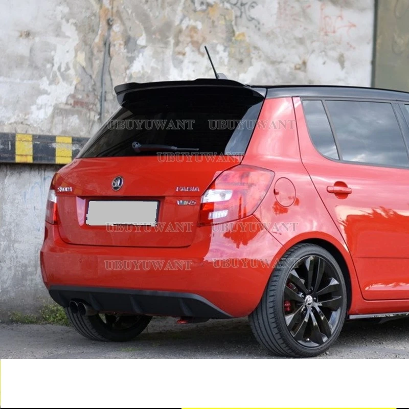 

Задний спойлер на крышу для Skoda Fabia RS Mk2 2010 2011 2012 2013 2014, блеск из АБС-пластика, Черный Автомобильный Универсальный Спойлер