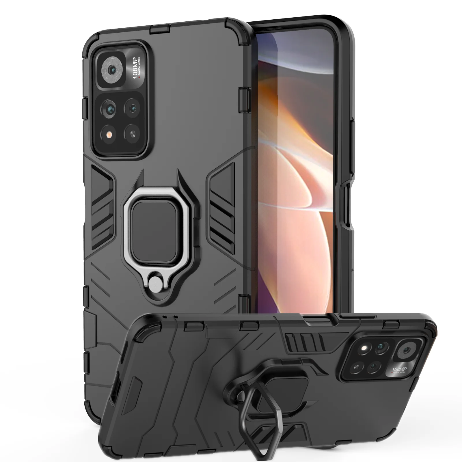 

redmy note11 pro case For Xiaomi Redmi Note 11 Pro Case Finger Ring Holder Case For Xiomi Redmi Note 11 Note11 10 9 S Poco F3 X3