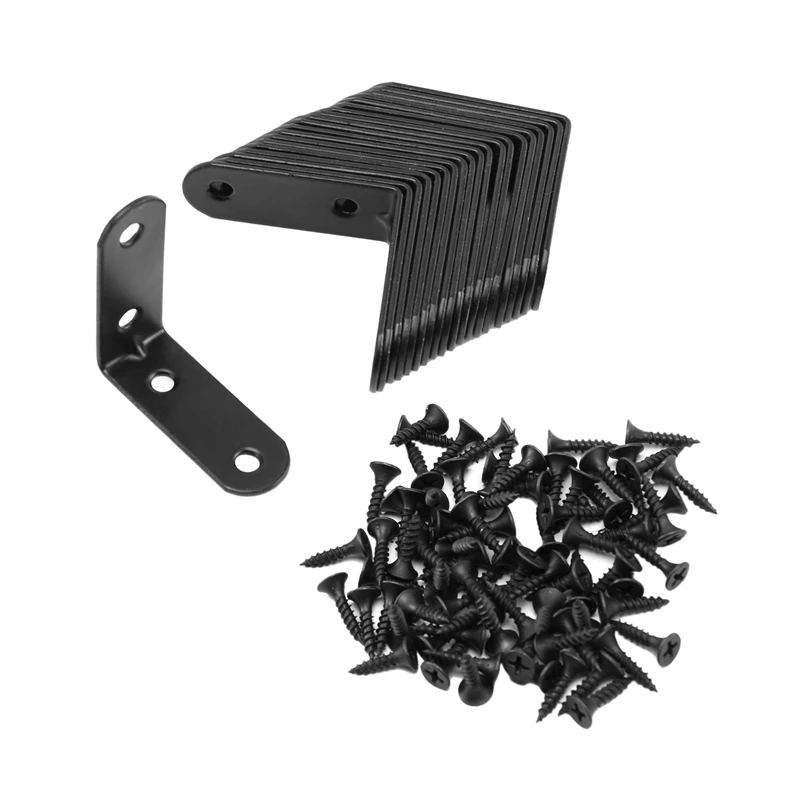 

20 Pcs 50mm x 50mm Right Angle Stainless Steel Corner Brackets L Shaped Corner Fixing Braces for Shelves Wood Joint