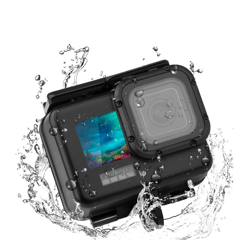 

Black Accessories Waterproof Case 50M Underwater Touch Door Diving Housing Mount Shell For Go Pro Hero 9 10