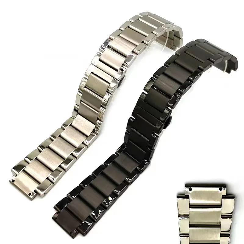 

Applicable to Hengbao stainless steel three bead solid steel watch with male and female watch accessories 26 * 19