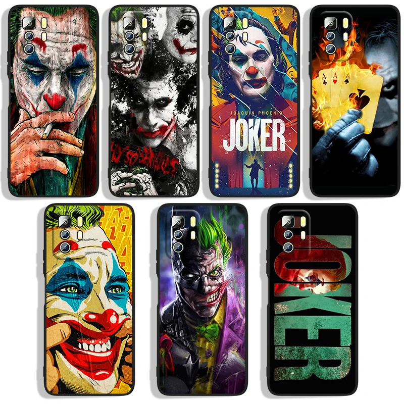 

Happy Face Joker Phone Case For Xiaomi Redmi Note 11E 11T 11S 10T 10S 9S 9T 8T 7 Pro Plus Lite Max Black Cover