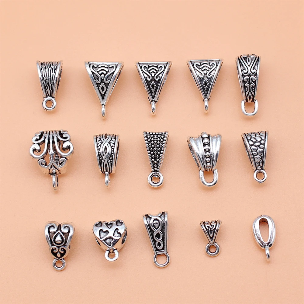 

Inverted Triangle Tee Bails Beads Charms Finddings Bracelet Accessories For Jewelry 15pcs/set