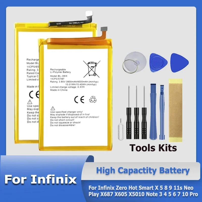 BL-58BX BL-44AX BL-44CX BL-49GX Аккумулятор для Infinix Zero Hot Smart X 5 8 9 11s Neo Play X687 X605 X5010 Note 3 4 6 7 10 Pro