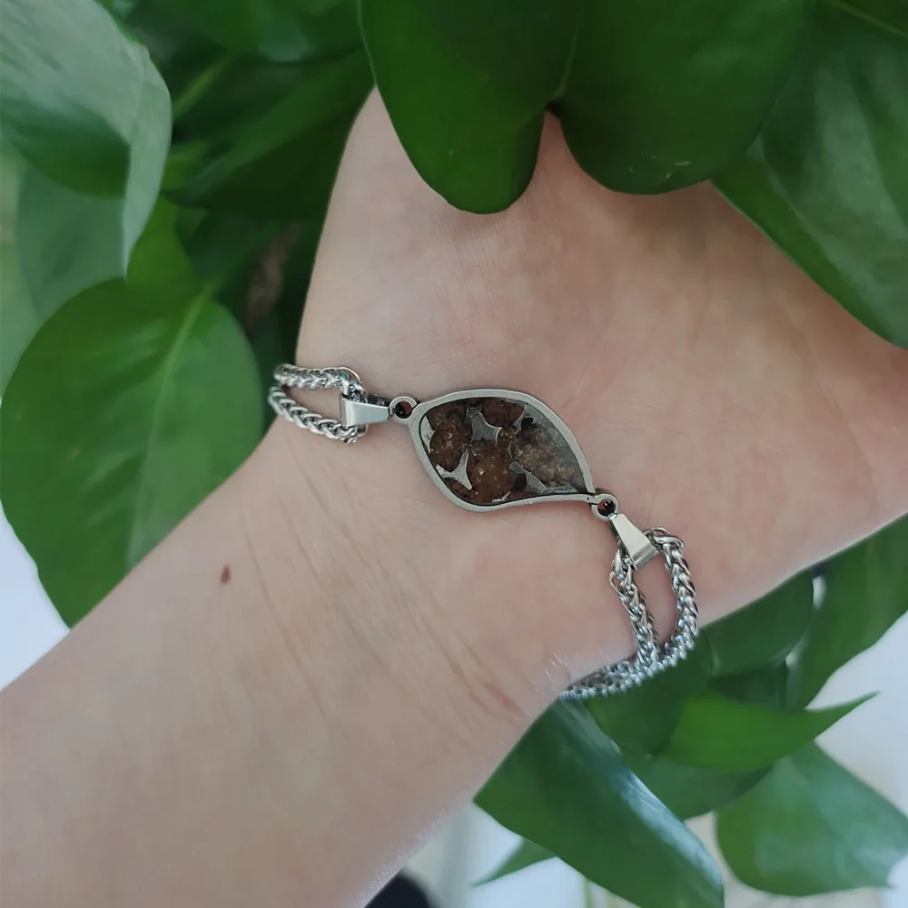 Браслет Brenham Olivine Meteorite аксессуар натуральный браслет из S925 женский регулируемая