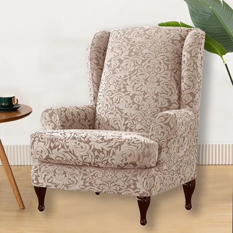 Чехол для кресла с крыльями Jacquard Wing Chair Cover Stretch Sofa Wingback Armchair Slipcover Removable Seat Furniture Protector Stool on.