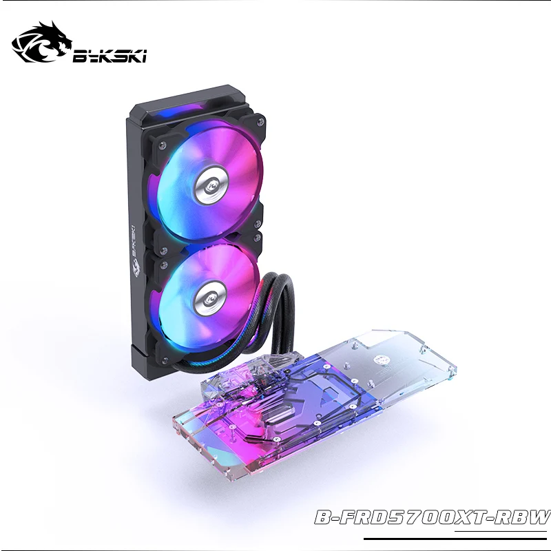 

BYKSKI GPU Water Block for AMD Radeon RT5700XT /RT5700 With 240mm Radiator / PUMP / 2pcs Fan A-RGB LED Light GPU Heat Sink