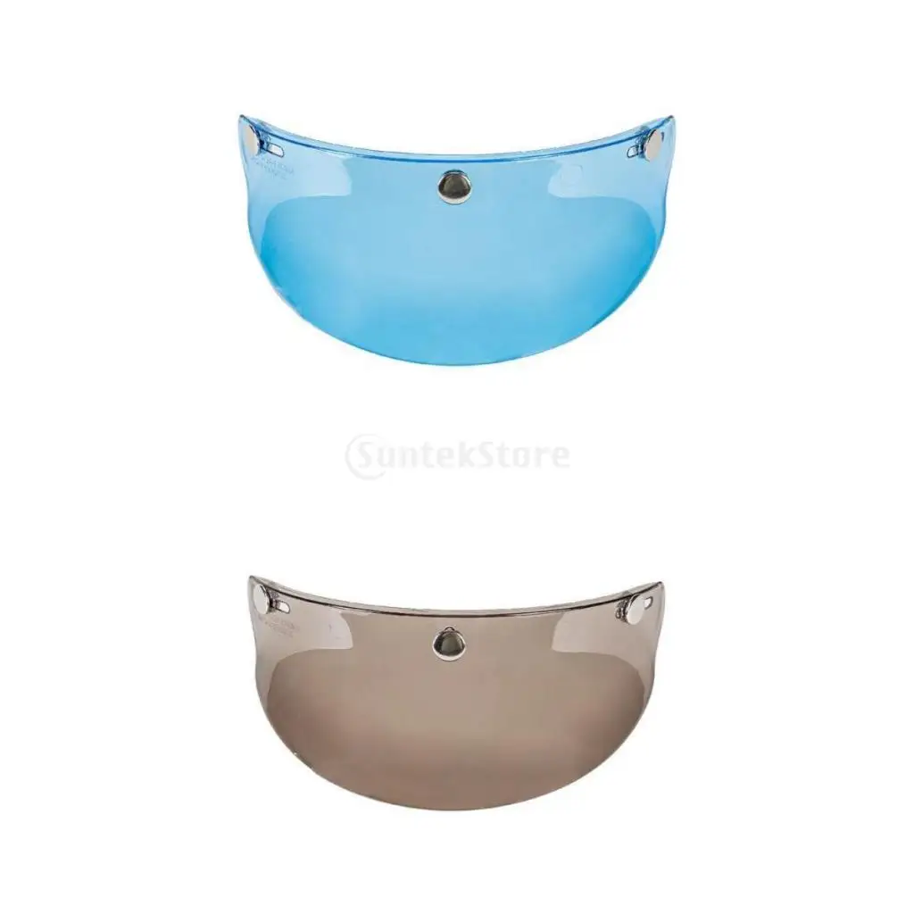 

2pcs 3-Snap Motorcycle Helmet Visor Peak UV Sun Transparent