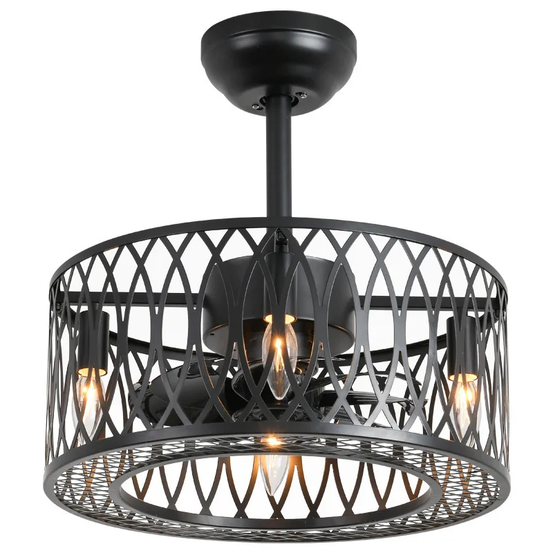 

Creative Led Ceiling Fan Light Living Room Bedroom Dining Room American Stealth Retro Silent Fans Chandelier Home Decoration