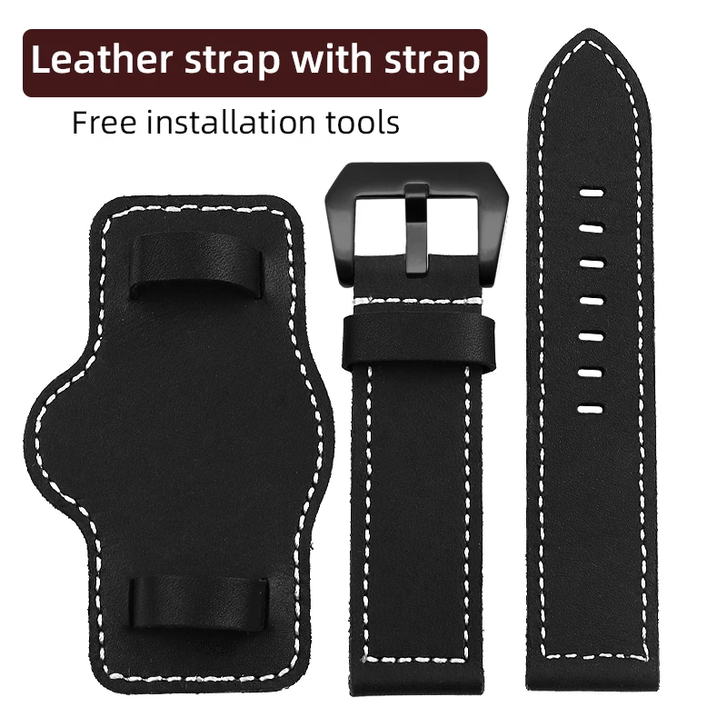 Кожаный ремешок одинаковой ширины для мужских часов толстый женский Panerai PAM111 441