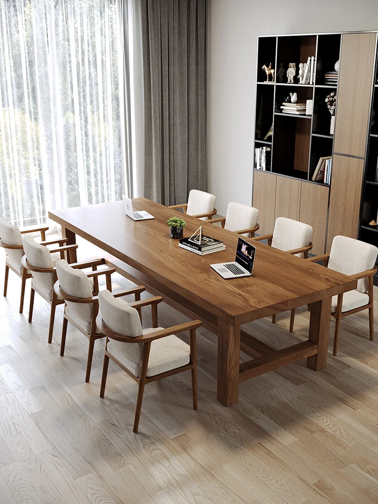 

The product can be customized.Simple living room, all solid wood, large desk, work table, home reading negotiation table, study