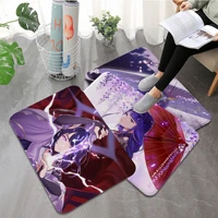 genshin impact raiden shogun floor carpet cheaper anti slip modern living room balcony printed welcome doormat