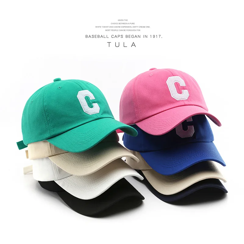 

Star Same Style Korean Version of C Letter Soft Top Baseball Hat Female Fashion Street Shooting Peaked Cap Sun Hat Male Unisex