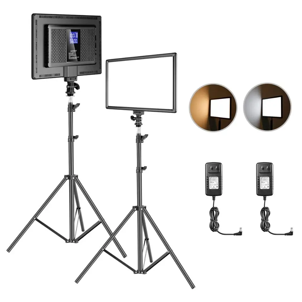 

Neewer LED Video Lighting Kit with Light Stand: 384 LED Soft Video Light,Built-in Lithium Battery,Video Lighting Kit for YouTube
