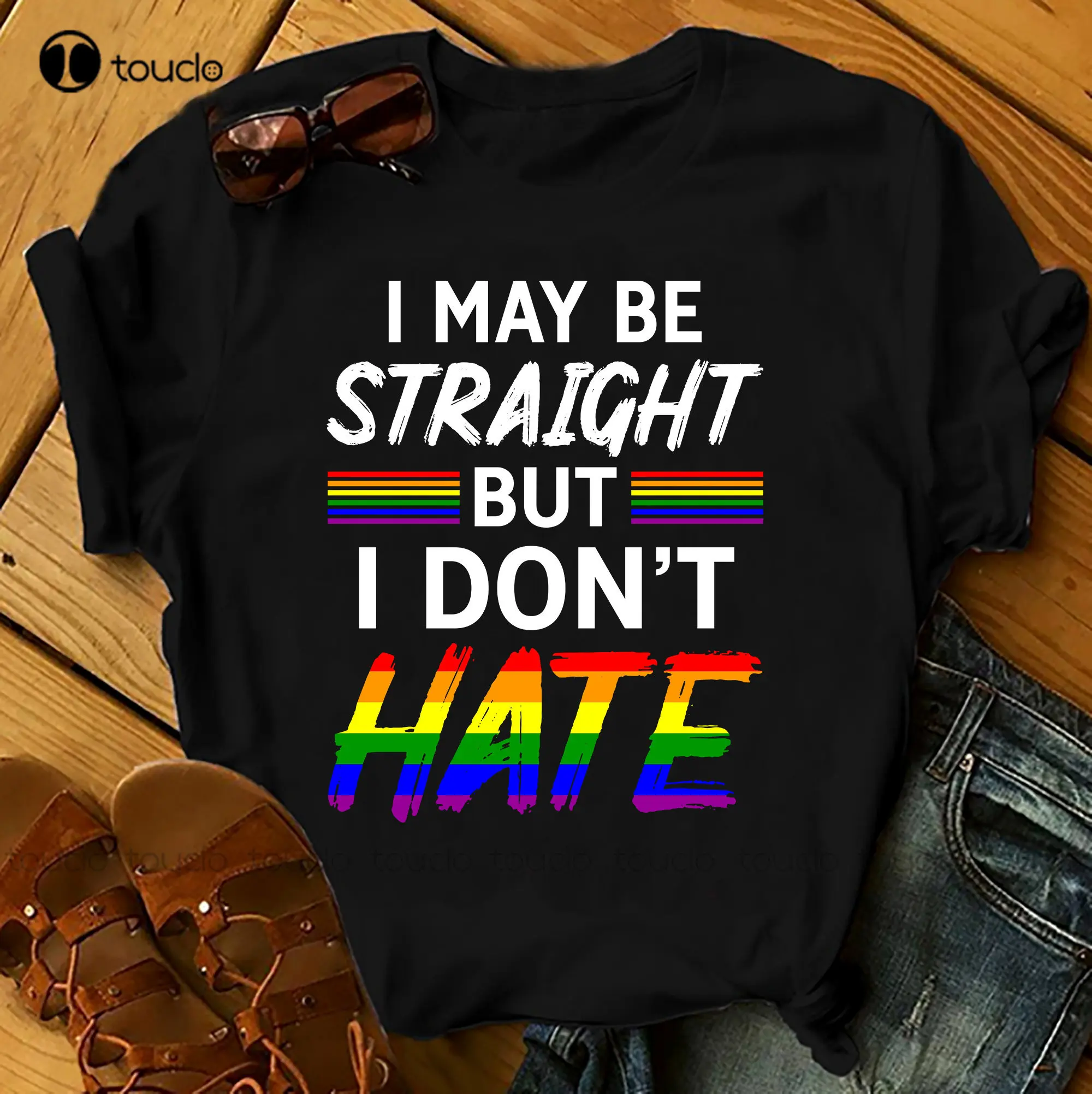 

I May Be Straight But I Don'T Hate - Lgbt Shirts Men Woman Birthday T Shirts Summer Tops Beach T Shirts Xs-5Xl Breathable Cotton