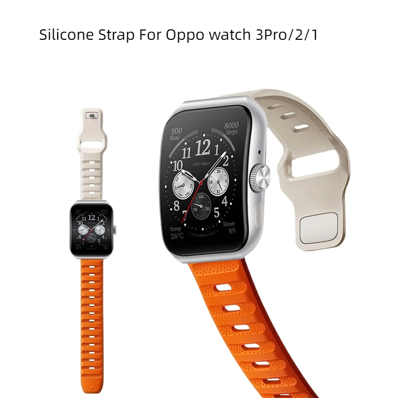 

Силиконовый ремешок для Oppo watch 3 pro Correa, двухцветный спортивный ремешок для часов OPPO Watch 3/2/1, ремешок для мужчин и женщин