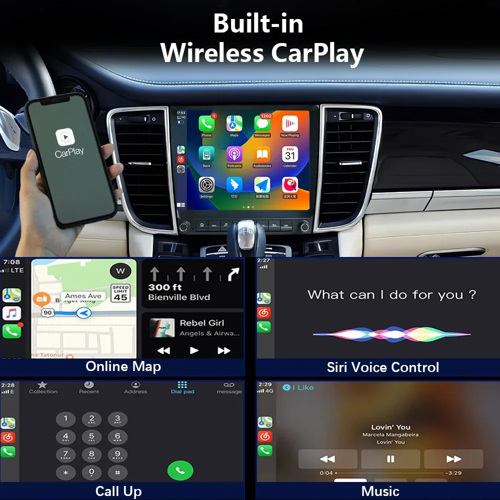 12G + 256G для Porsche Panamera 2010 2011 2012 2013 2014 2015 2016 CarPlay Android Радио мультимедийный плеер GPS Navi