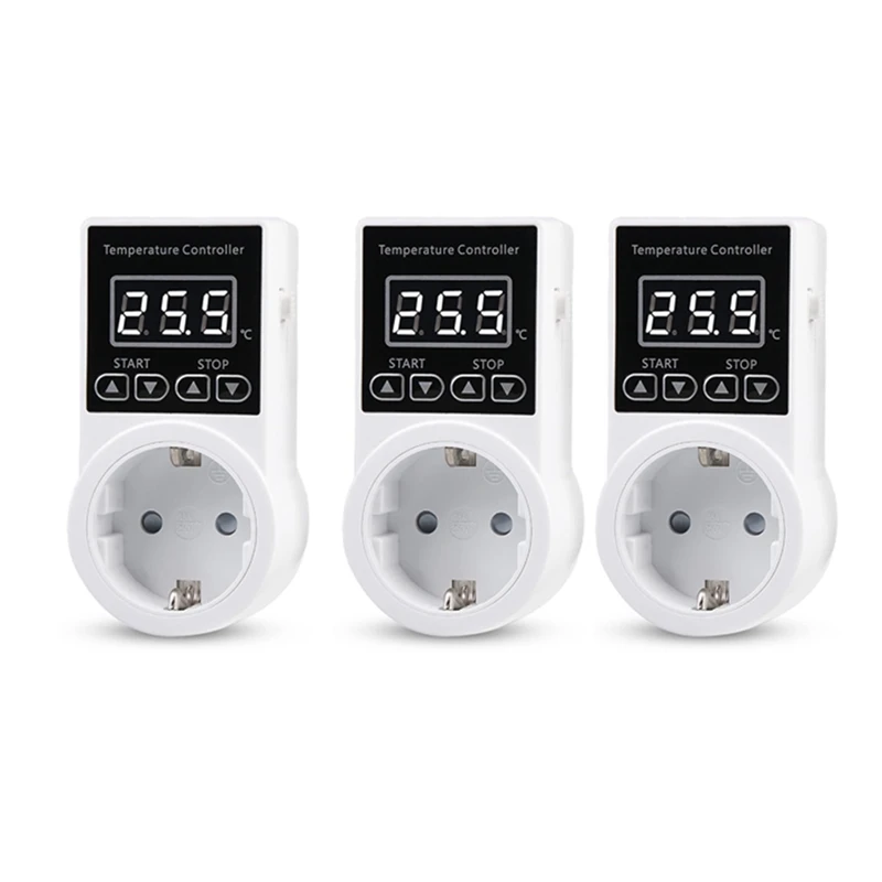 

Разъем термостата с датчиком, цифровая розетка контроллера температуры, водонепроницаемый переключатель температуры с европейской вилкой