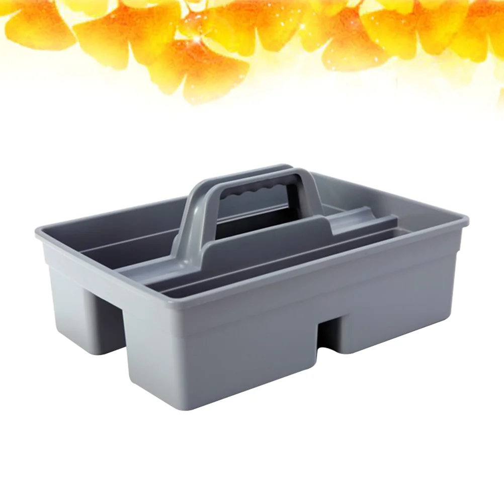 

Cleaning Plastic Box Dual Sides Storage Tray Handle Portable Tool Basket Organizer